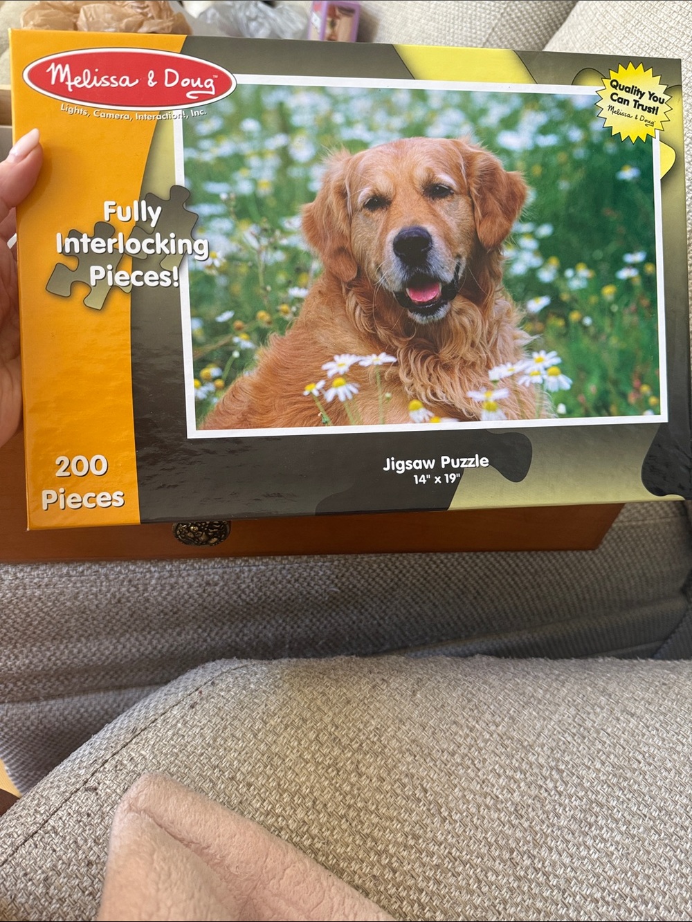 Melissa & Doug Golden Retriever Puzzle - Orange, White, Green